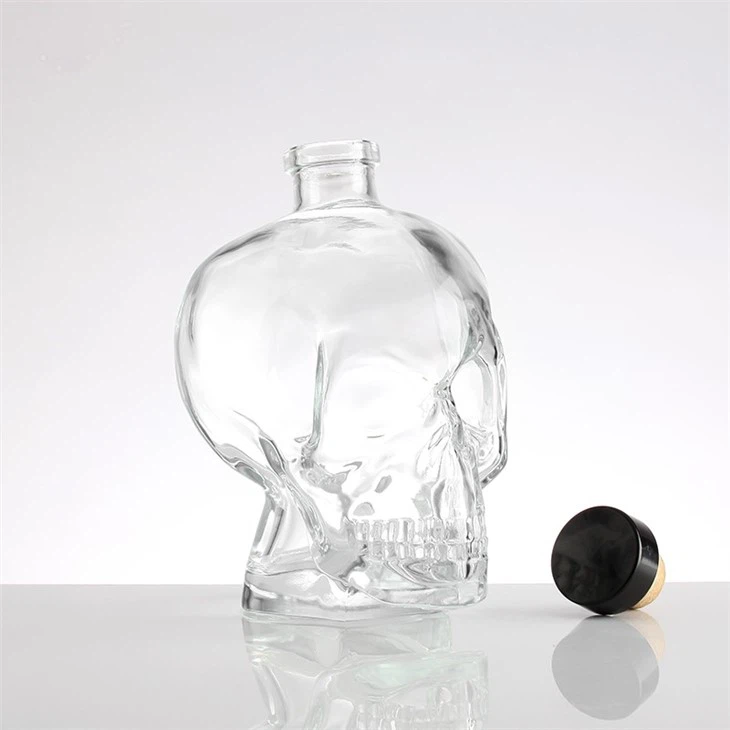 Skull Shaped Glass Bottle
